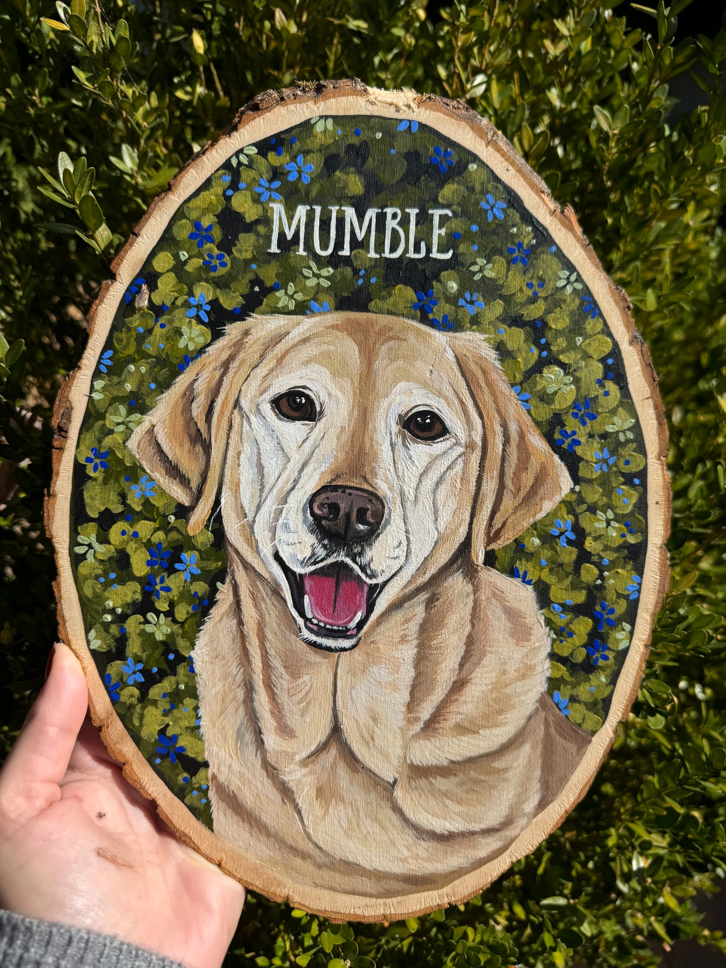 Pawtrait on Oval Wooden Slab