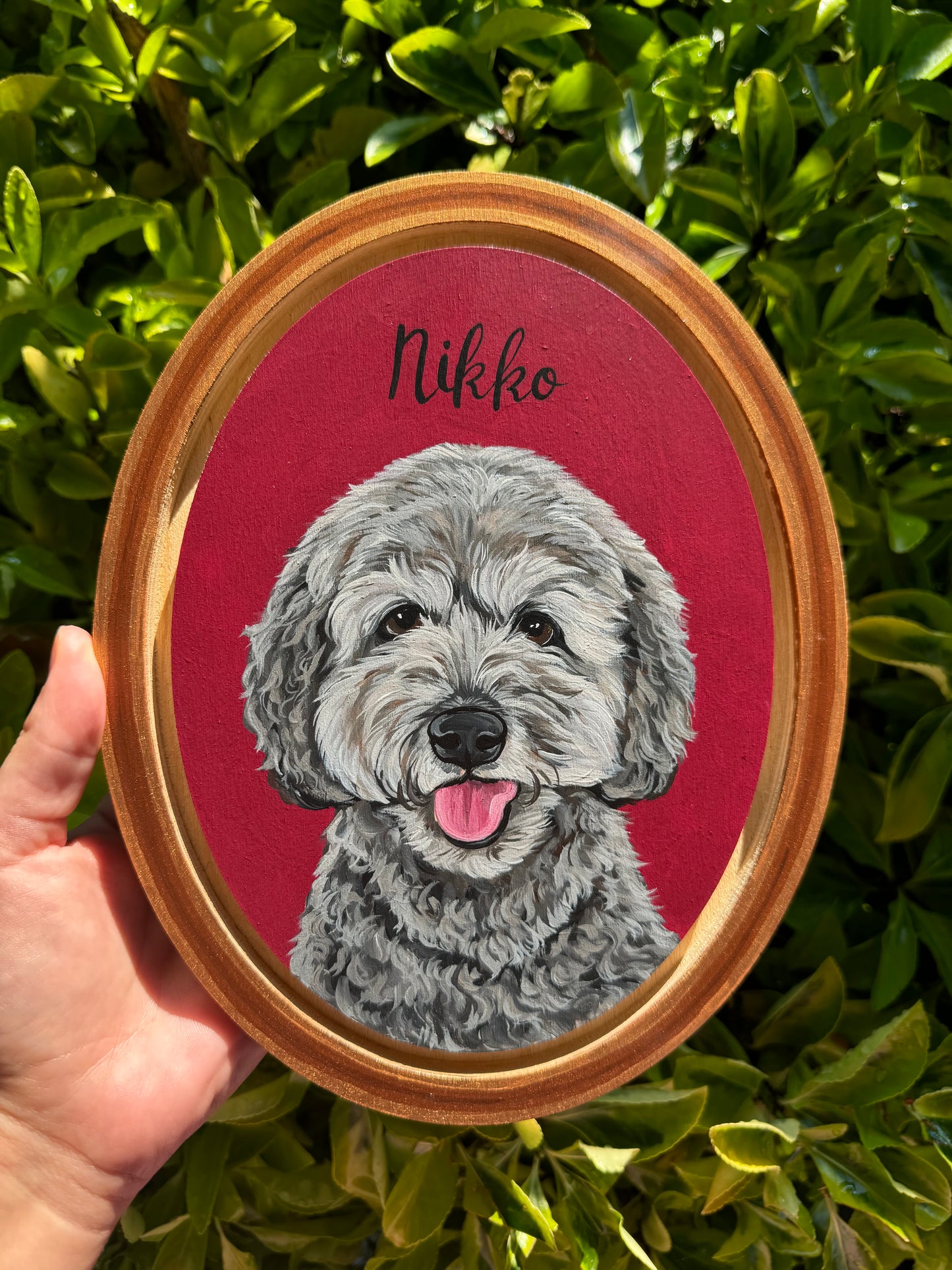 Pawtrait on Oval Wooden Panel with Pre-cut Border