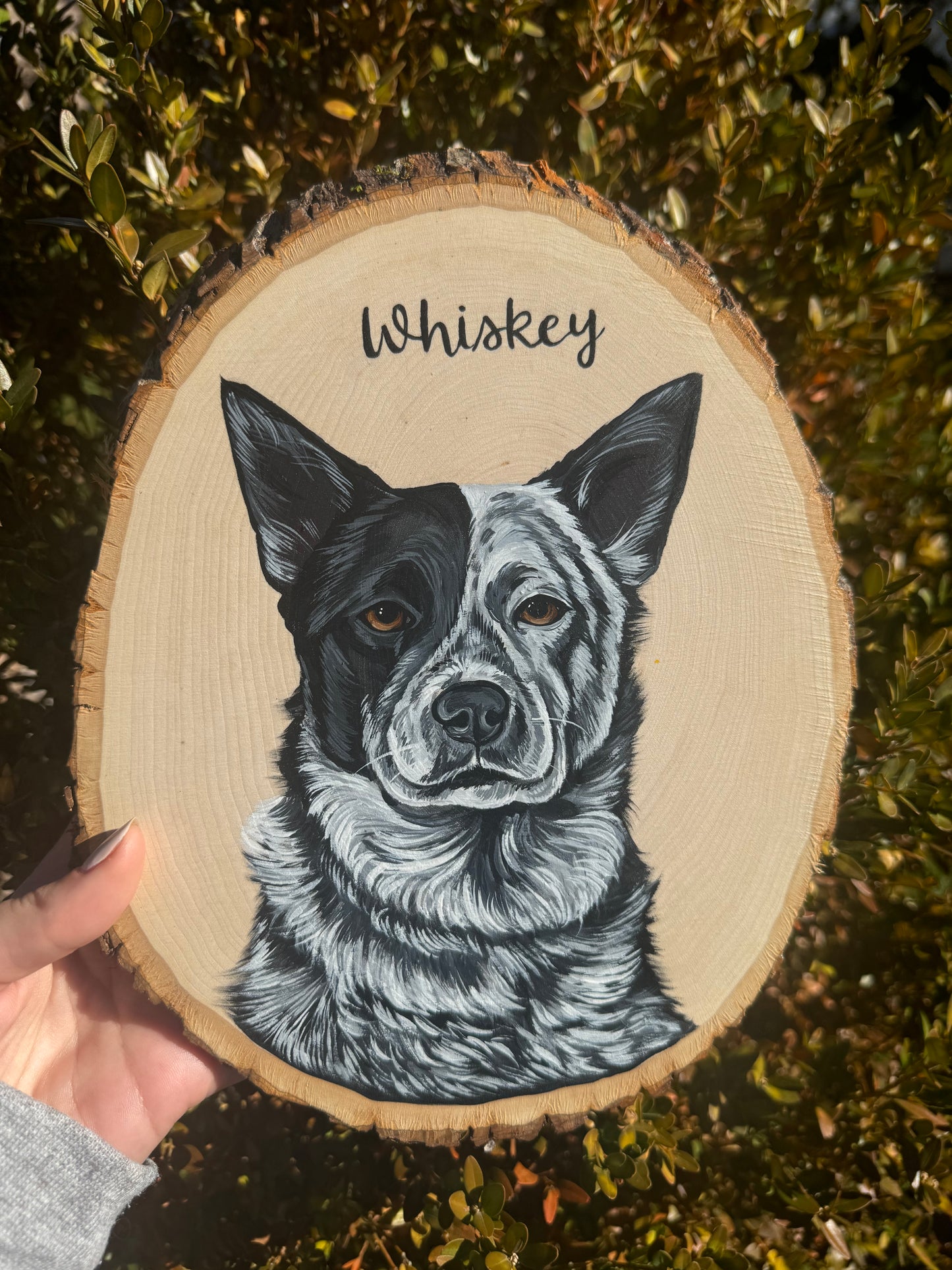 Pawtrait on Oval Wooden Slab