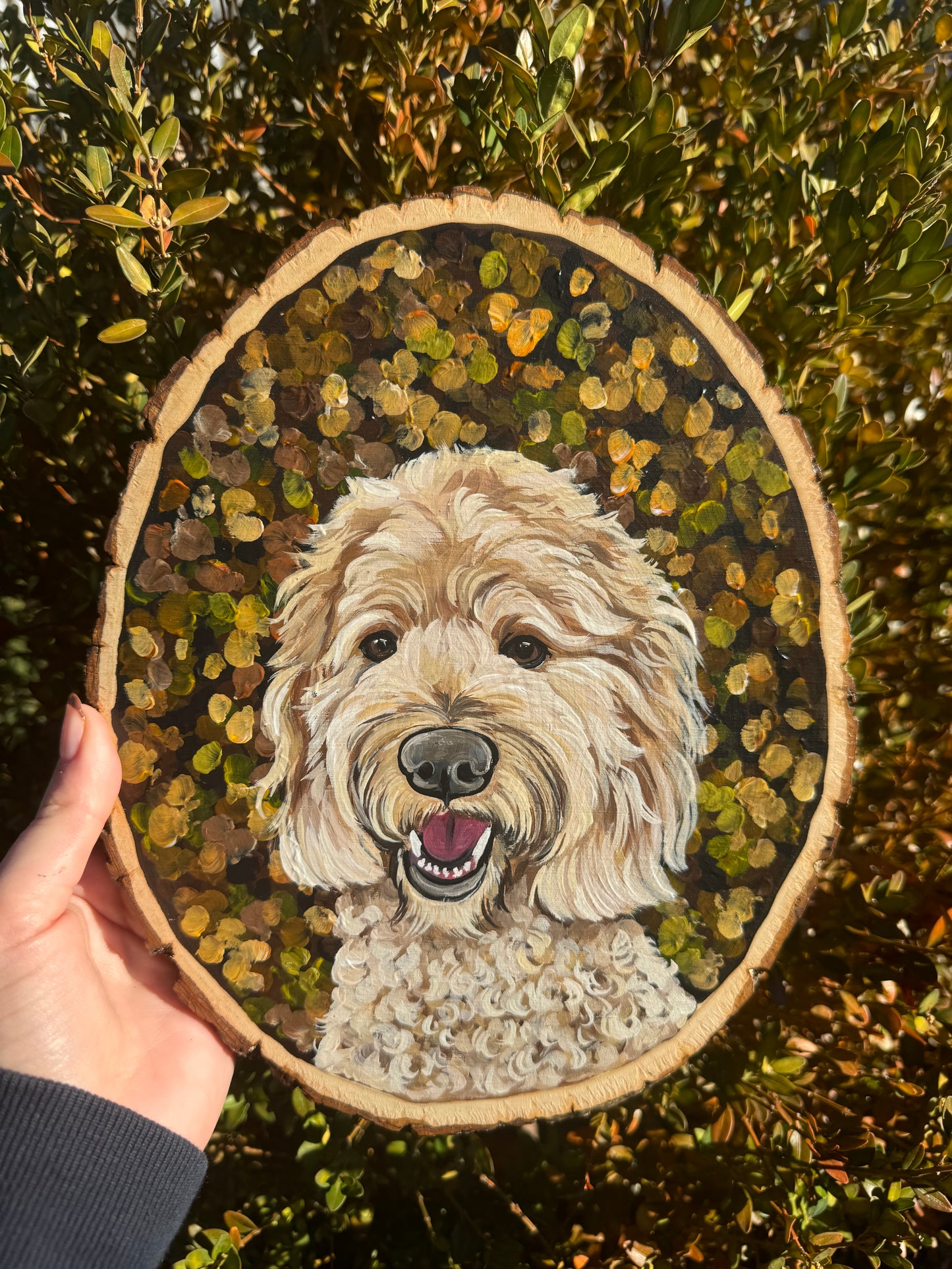 Pawtrait on Oval Wooden Slab
