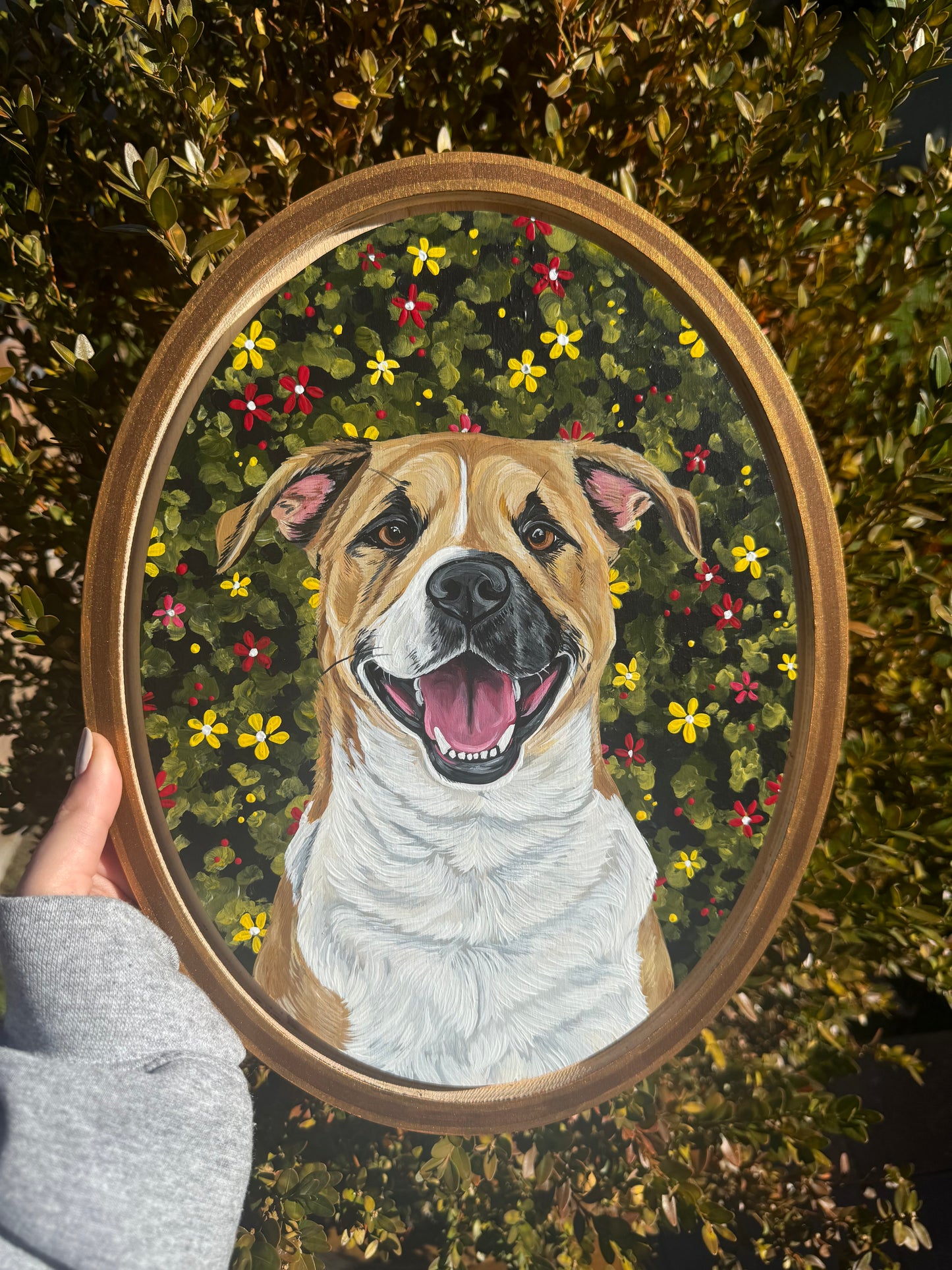 Pawtrait on Oval Wooden Panel with Pre-cut Border