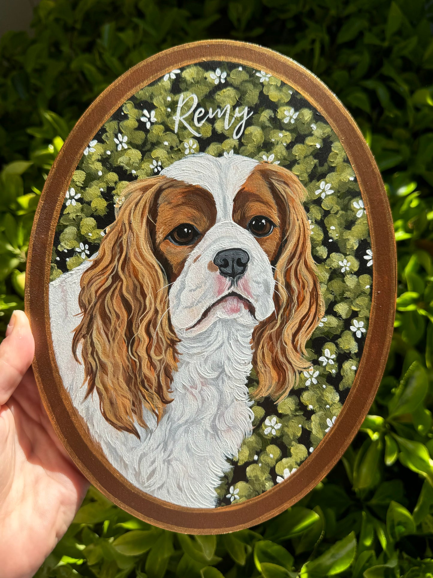 Pawtrait on Oval Wooden Panel