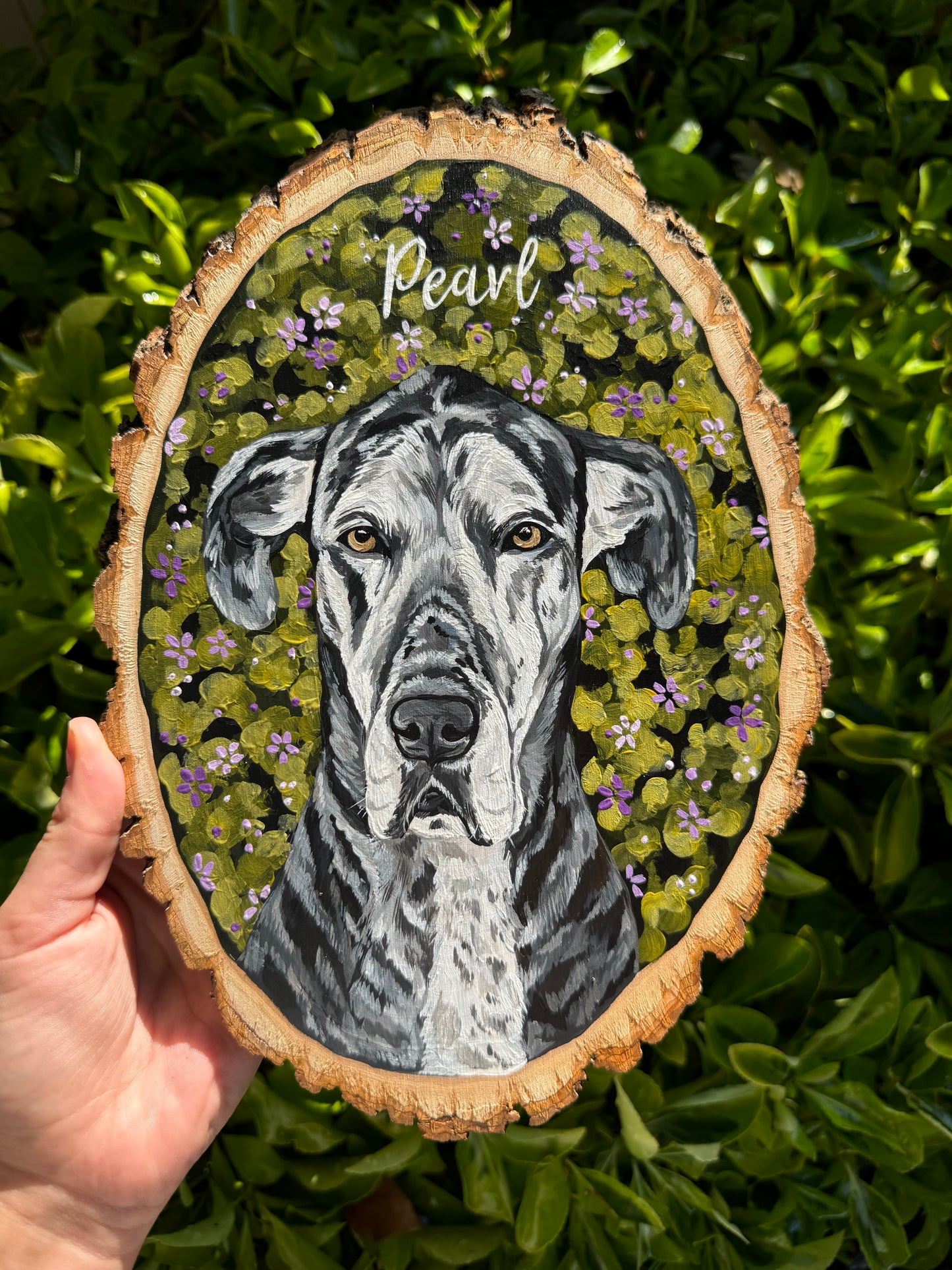 Pawtrait on Oval Wooden Slab