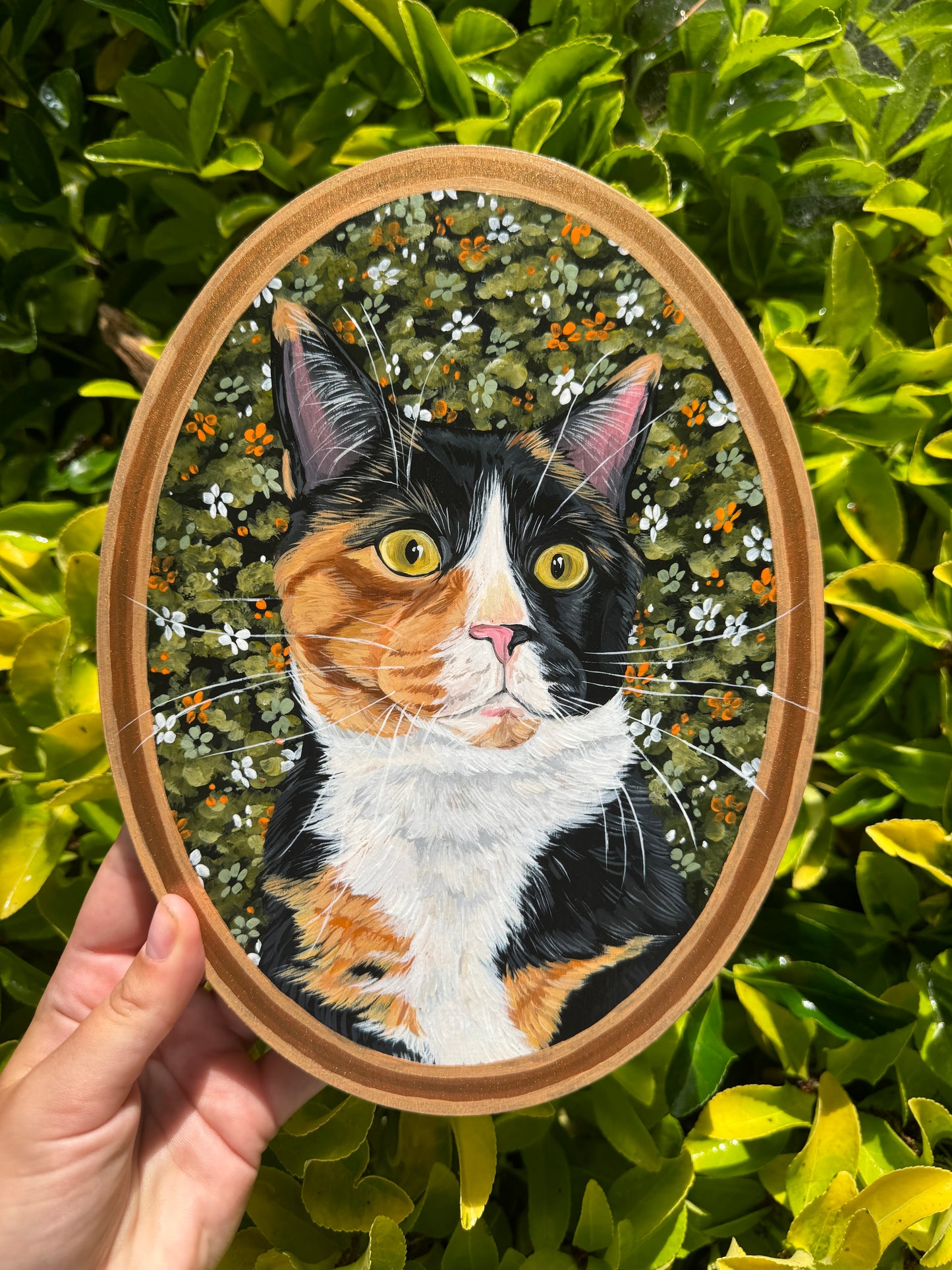 Pawtrait on Oval Wooden Panel
