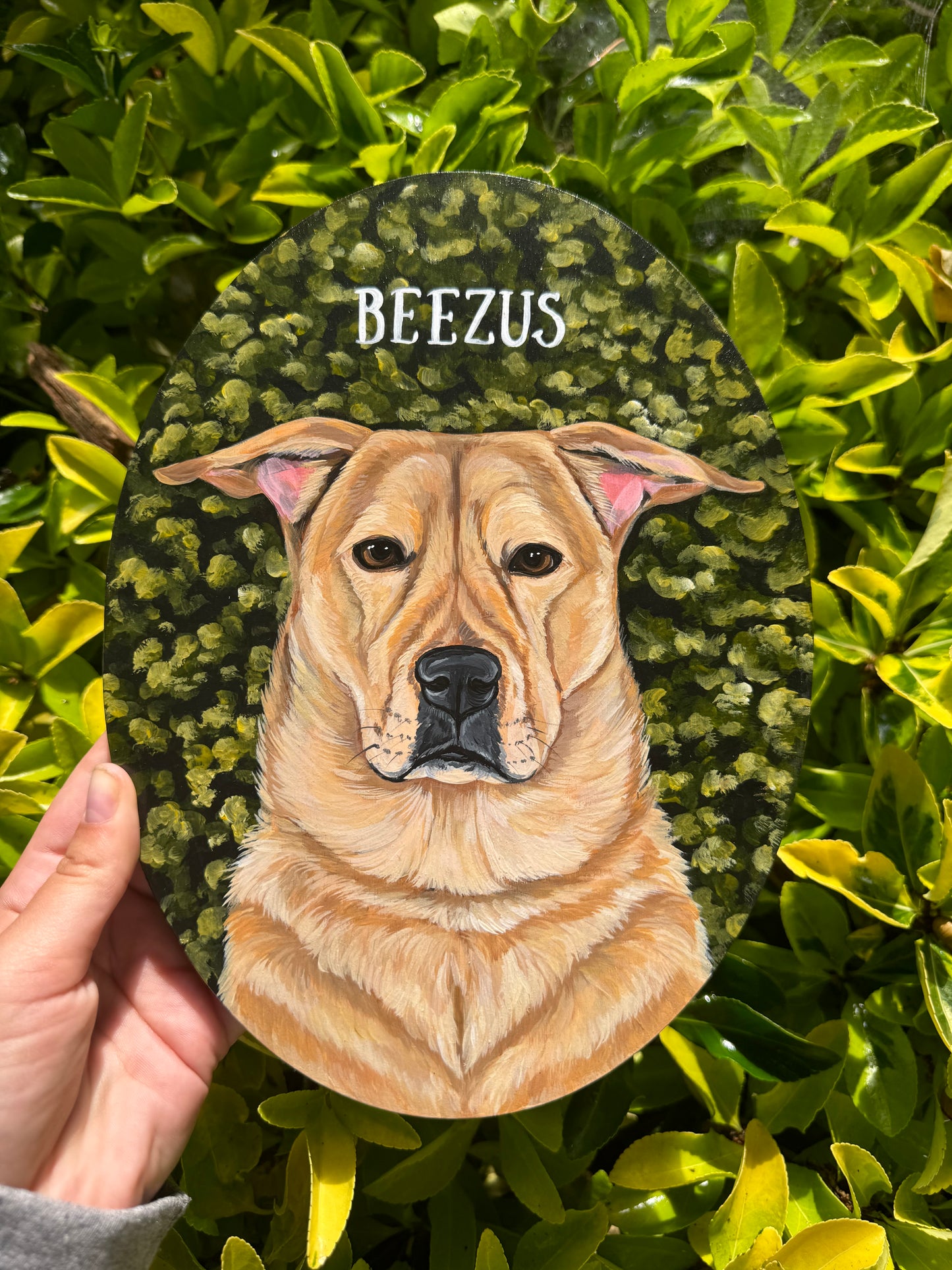 Pawtrait on Oval Wooden Panel
