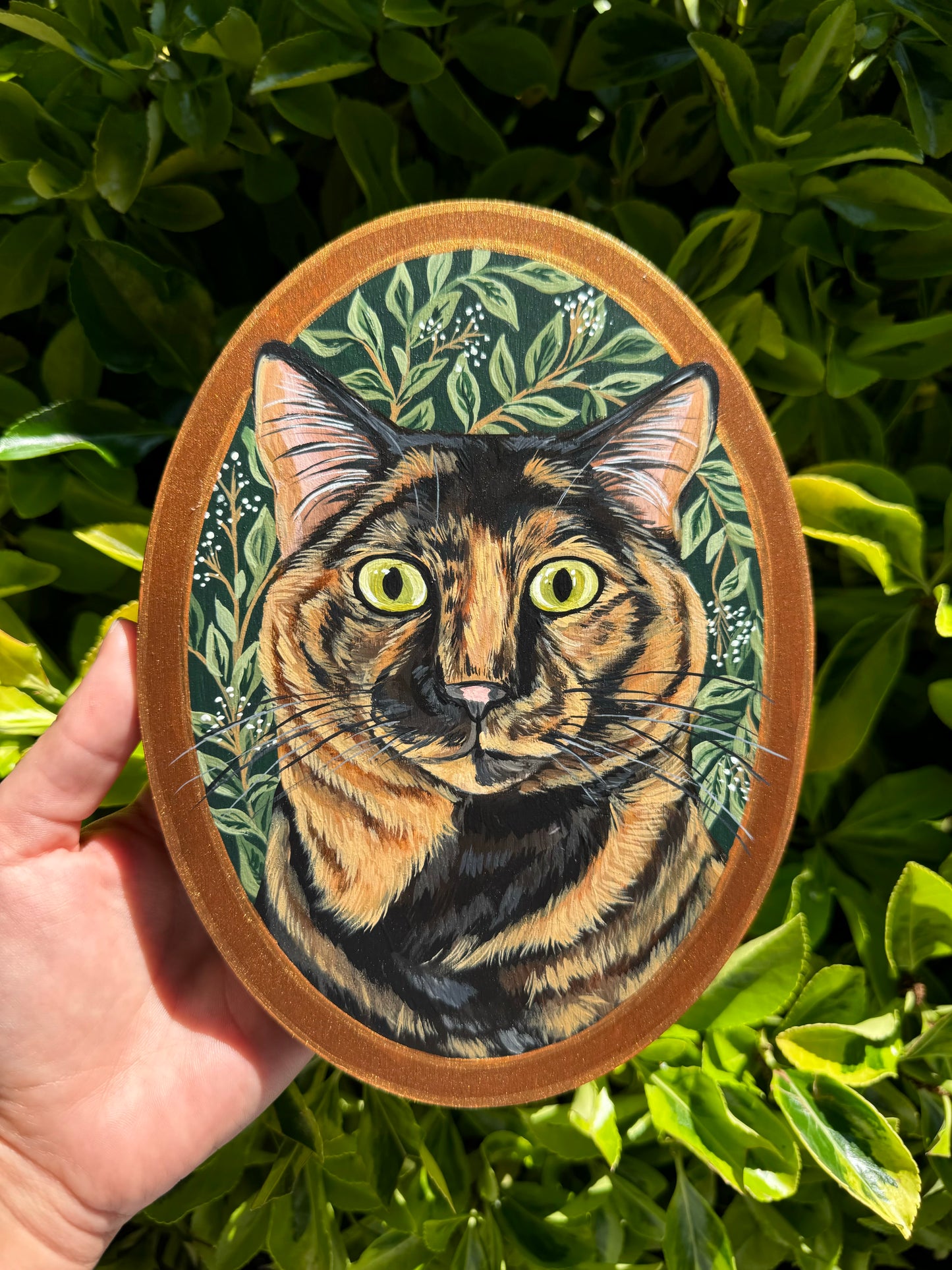 Pawtrait on Oval Wooden Panel