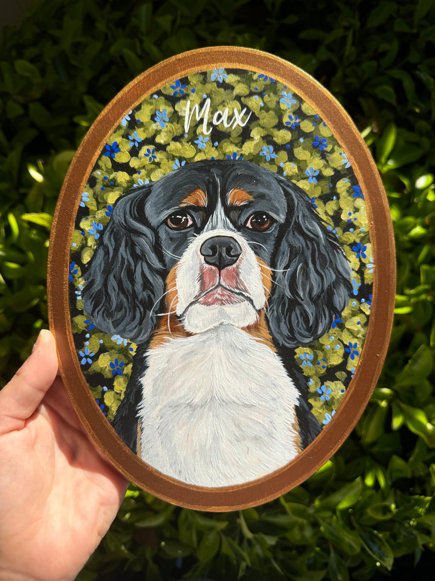 Pawtrait on Oval Wooden Panel