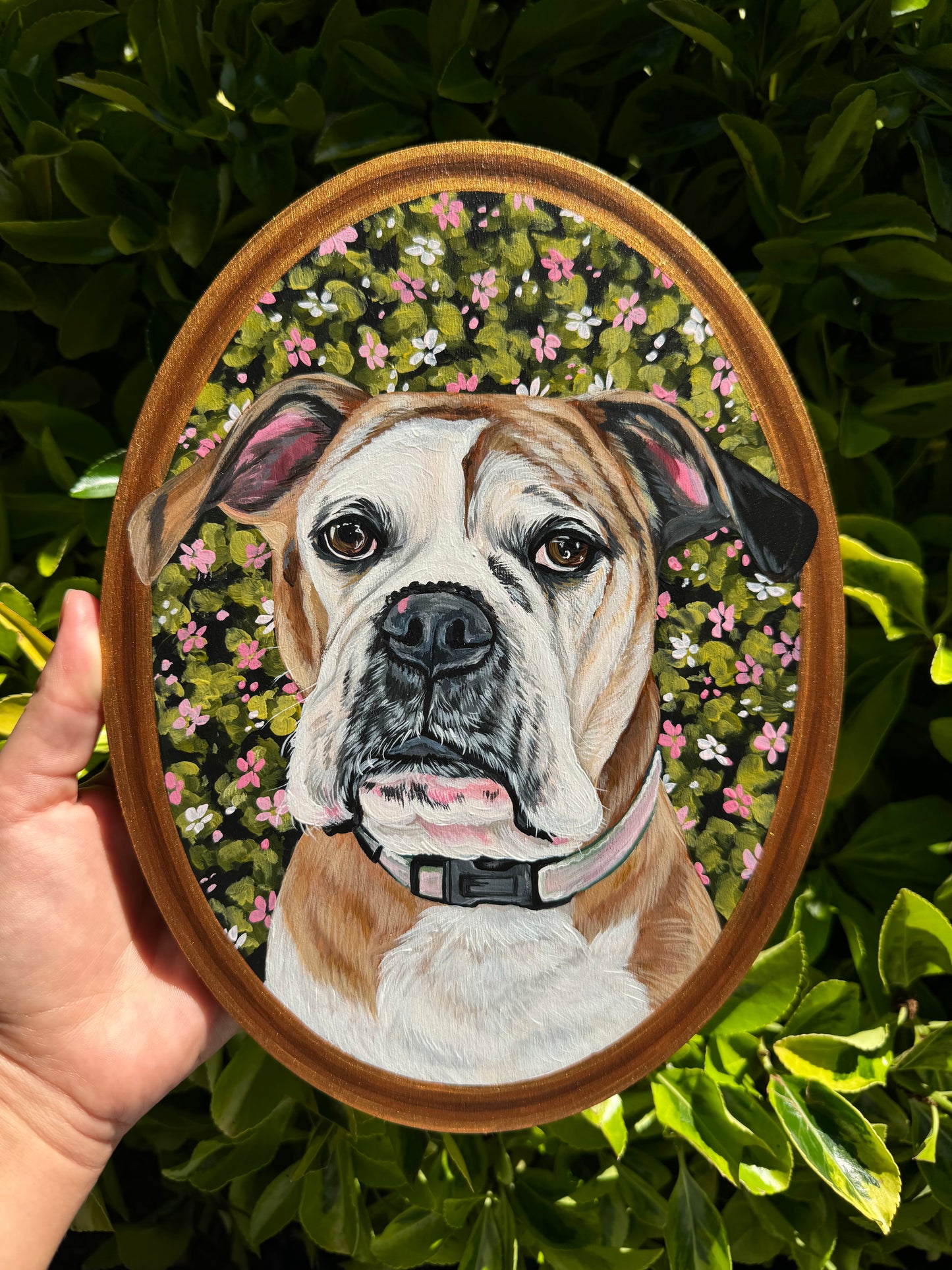 Pawtrait on Oval Wooden Panel