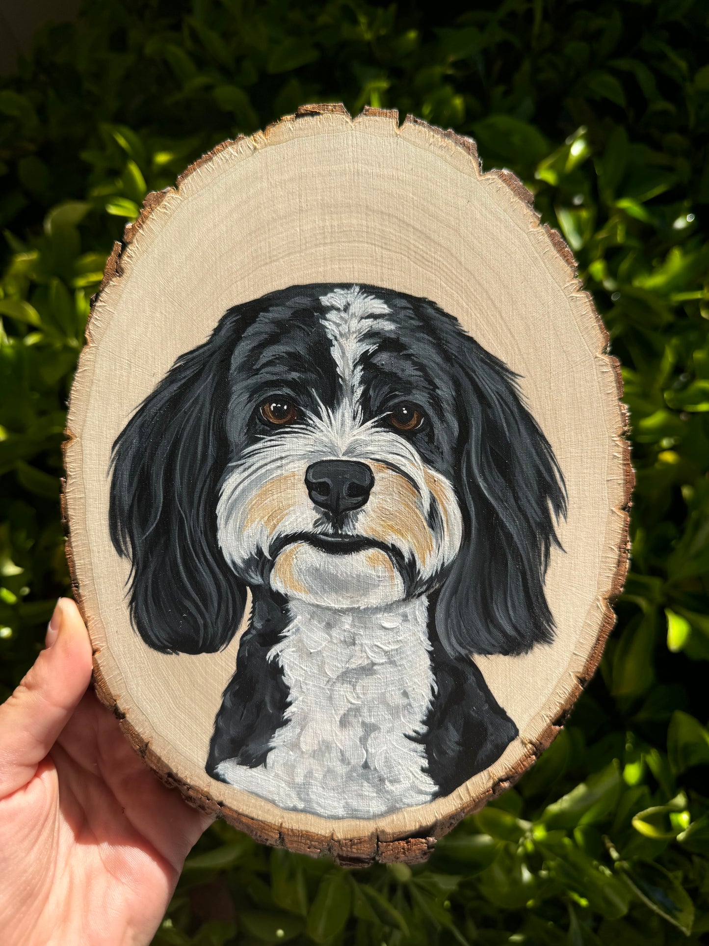 Pawtrait on Oval Wooden Slab