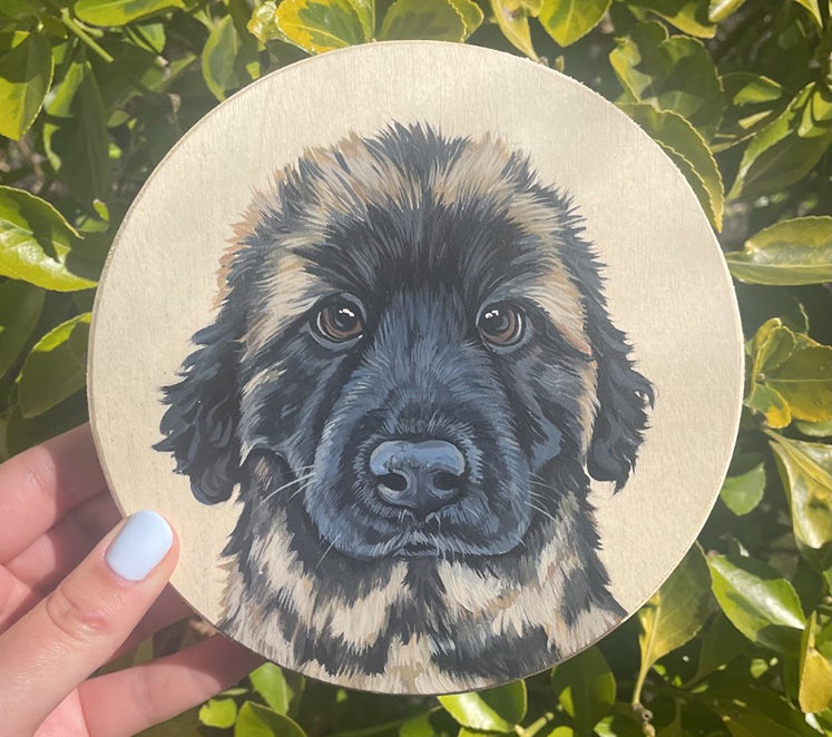 Pawtrait on Birch Wood Panel